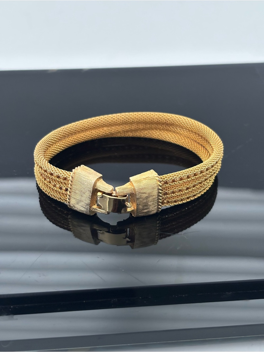 Gold-Tone Triple-Mesh Bracelet - Picture 2 of 15